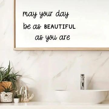 1pcs PVC Self-adhesive Mirror Stickers for Bedroom Home Decor Encourage Quotes Removable Wall Decals Living Room Decoration