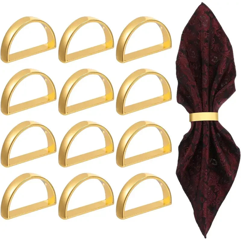 1-24PCS Modern Minimalist Napkin Rings Metal Gold Napkin Holder Table Decoration for Hotel Restaurant Wedding Banquet Towel Ring