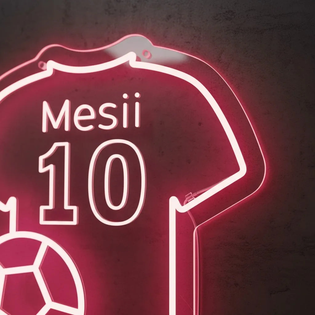 Custom Football Neon Sign For Kids Name, Boy's Bedroom Home Wall Decor, Jersey Personalized Gift for Kids Soccer Football Gifts