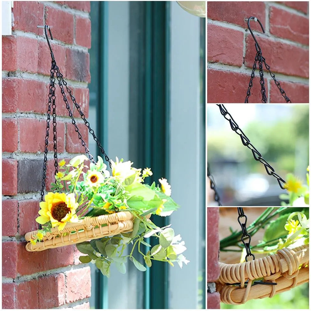 Hanging Basket Chain Flower Pot Hanging Chain Replacement Plant Hangers Flower Pot Bird Feeders Hanging Basket Chain Hang Hooks