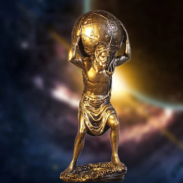 Ancient Greek Statue Titan Atlas Holding Heaven Figurines Living Room Decoration Sculpture Character Resin Mythological Figures