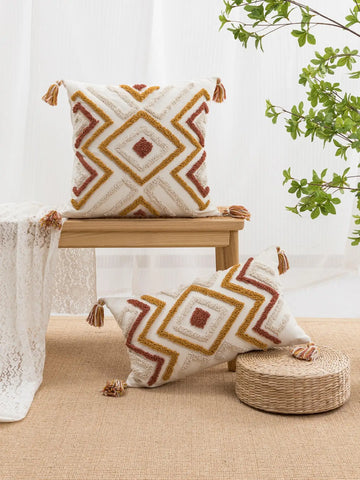 Geometric Bohemian-style throw pillow cover with a modern and simple design, suitable for sofas in daily bedrooms, living rooms