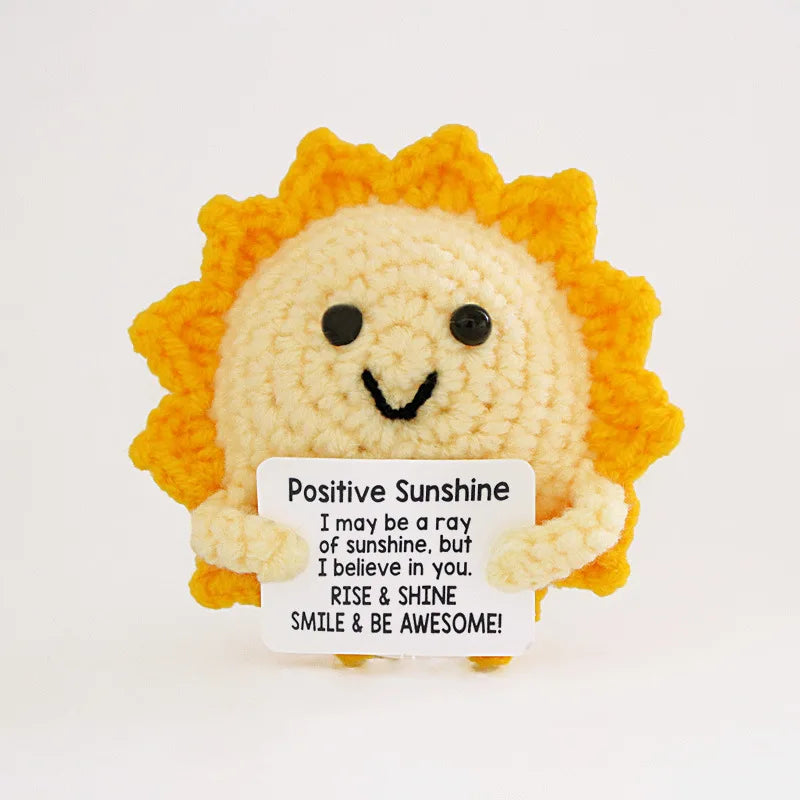 Kawaii Cake Crochet Doll Emotional Support Doll Desk Accessories Handmade Small Gifts Positive Crochet Home Decor