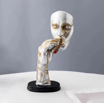 Home Decor Retro Smoker Figurine Mediator Abstract Sculpture Creative Man Smoking Cigar Statue Resin Home Office Decoration Gift