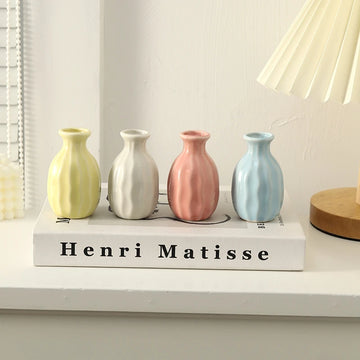Candy Color Ceramic Vase Small Nordic Flower Bottle Mini Flower Plant Bottle Pots Ceramics Vases Hydroponic Plant Supplies