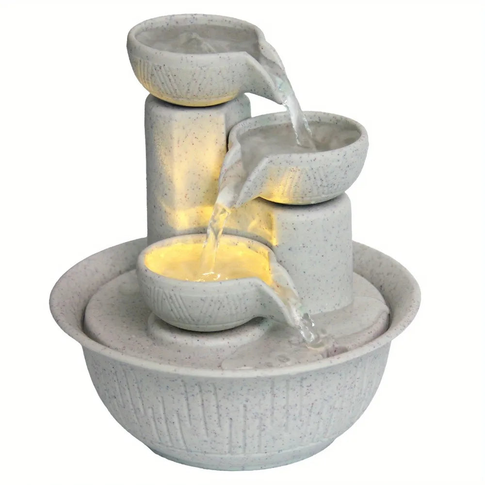 Tabletop Fountain Indoor Waterfall Meditation Fountain Relaxing Ambiance for Office Desk Bedroom Yoga & Home Decor Gift