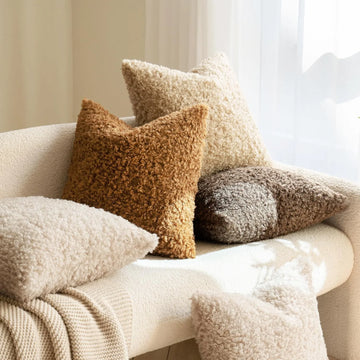 1pc 40cmThickened Soft Plush Pillowcase Solid Color Modern Minimalist Scandinavian Sofa Cushion Cover Home Bed Car Pillow Cover