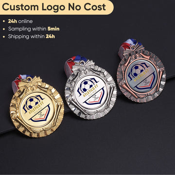 Free Customized Logo Medals 65MM Gold Silver Bronze Metal Medal Award Personalized Souvenir for Game Sports Competition Winner