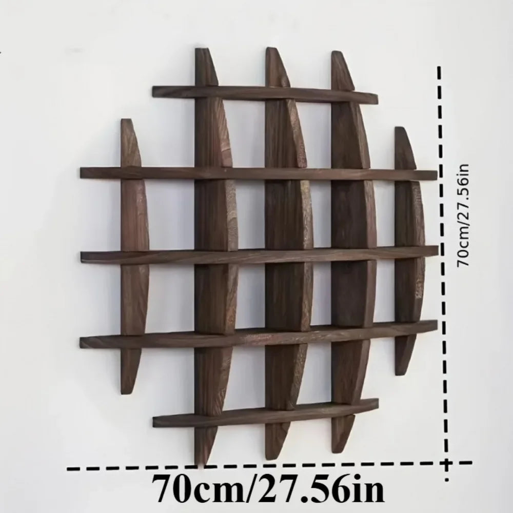 Solid Wood Chinese Tea Cup Holder Wall Mounted Teapot Display Stand Wall Decor Teaware Shelf Storage Rack Living Room Kitchen