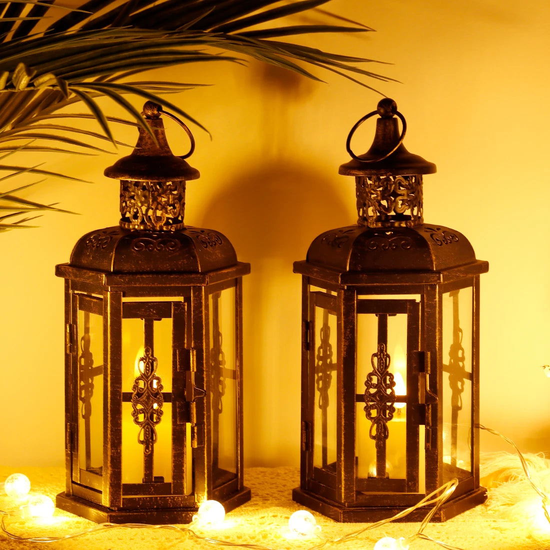 Vintage Nordic Candle Holder Lanterns Candles Aesthetic Hanging Lantern Iron Lantern Black Home Decor Wedding Room Decoration