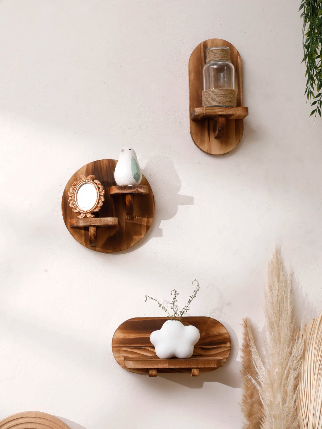 Oval Wooden Shelves Floating Wall Shelf Wall Decor Wall Mount Room Decor Aesthetic Bohemian Room Decor Rustic Country Home Decor