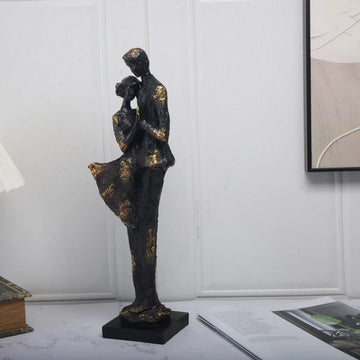 1pc Modern Abstract Resin Couple Sculpture, Minimalist Love Art Statue, Decorative Figurine for Living Room, Indoor & Outdoor Co