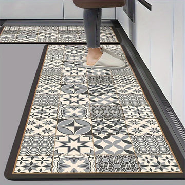 VIKAMA Kitchen Rug Waterproof, Oil-Resistant, Absorbent, Dust-Proof, Bathroom Entrance Hall Entry Door Carpet, Home Decoration