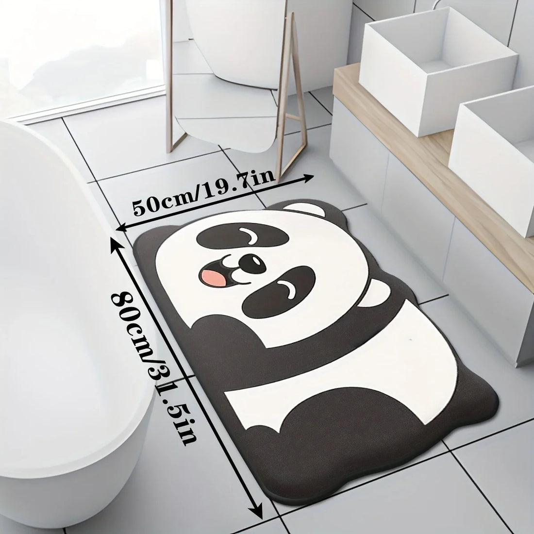 Cute coral velvet thickened bathroom non-slip floor mat decoration stain-resistant mat absorbent floor mat entrance door mat