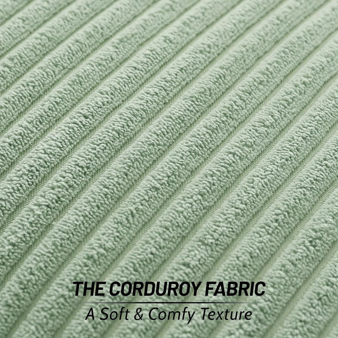 Sage Green Decorative Throw Pillow Covers 18x18 Inch Soft Corduroy Striped Square Cushion Cases Modern Farmhouse Boho Home Decor