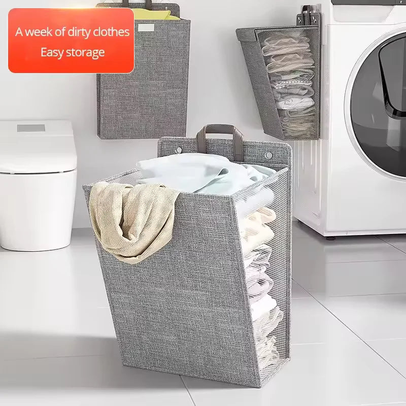 Dirty Clothes Basket Foldable Home Dormitory Multi Functional Sorting And Storage Hanging Door Wall Clothes Basket Laundry