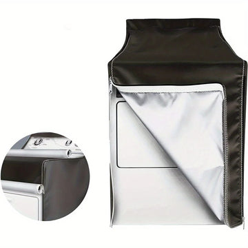 1pc Premium 210D Black Oxford Cloth Washing Machine Cover with Silver Trim for Outdoor Use - Durable and Long-Lasting