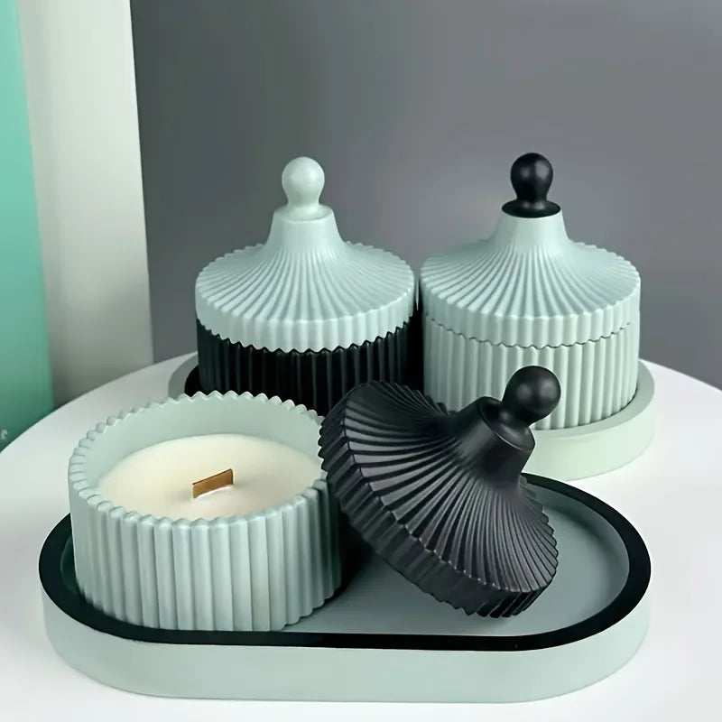 4pcs Silicone Molds Oval Tray Mold, Vase Mold, Jar Mold for Resin Plaster Cement Concrete Casting, DIY Art Crafts, Home Decor