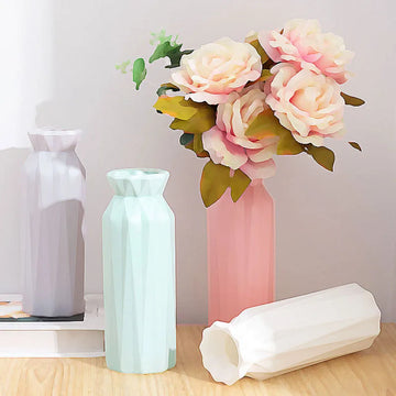 1Pcs Plastic Vase Home Dried Flowers Decoration Vase Imitation Ceramic Flowers Pots Wedding Festival Party Courtyard Ornament
