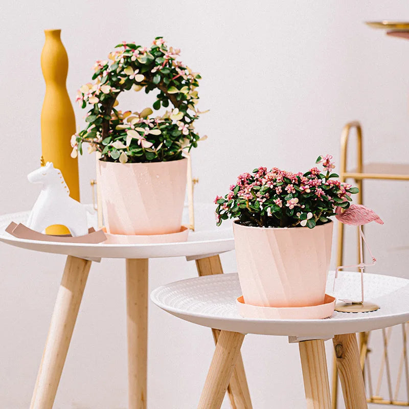 Large Resin Plastic Flower Pot for Succulents and Green Plants, New Ceramic White Breathable Creative Personality Simple Home Ba