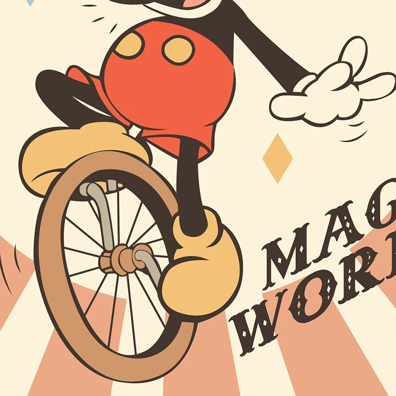 Mickey Party Art Prints Vintage Birthday Gifts Poster Disneyland Party Canvas Painting Girls Boys Room Wall Decor