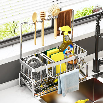 Stainless Steel Storage Shelf, Metal Kitchen Organizer Rack for Pantry, Bathroom, Office, Heavy Duty & Space Saving