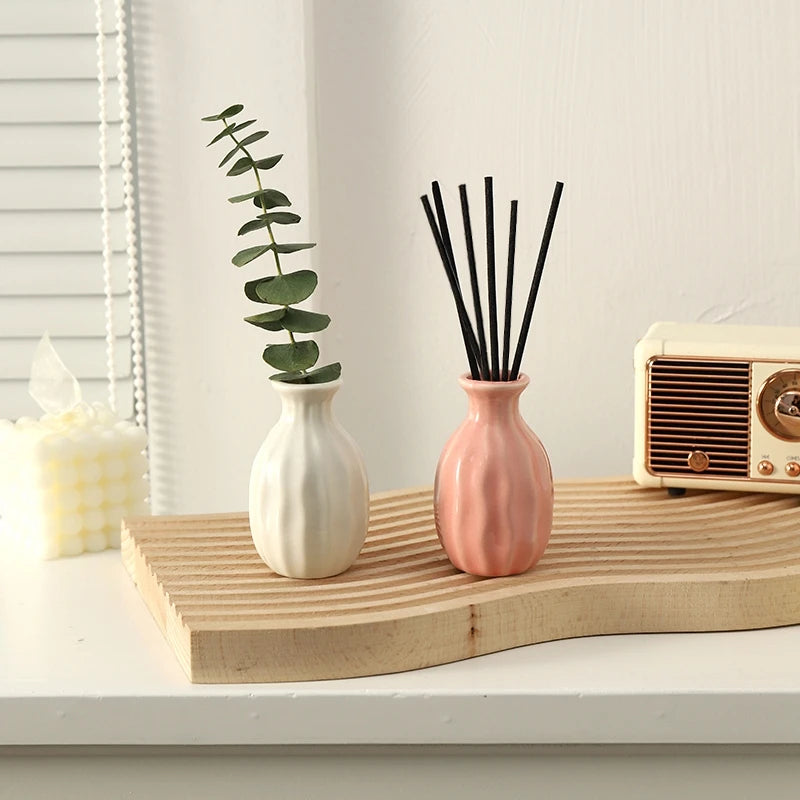 Ins Colorful Mini Vase Ceramic Flower Vases Nordic Hydroponic Flower Pot Home Office Desktop Decoration vaso decorativo