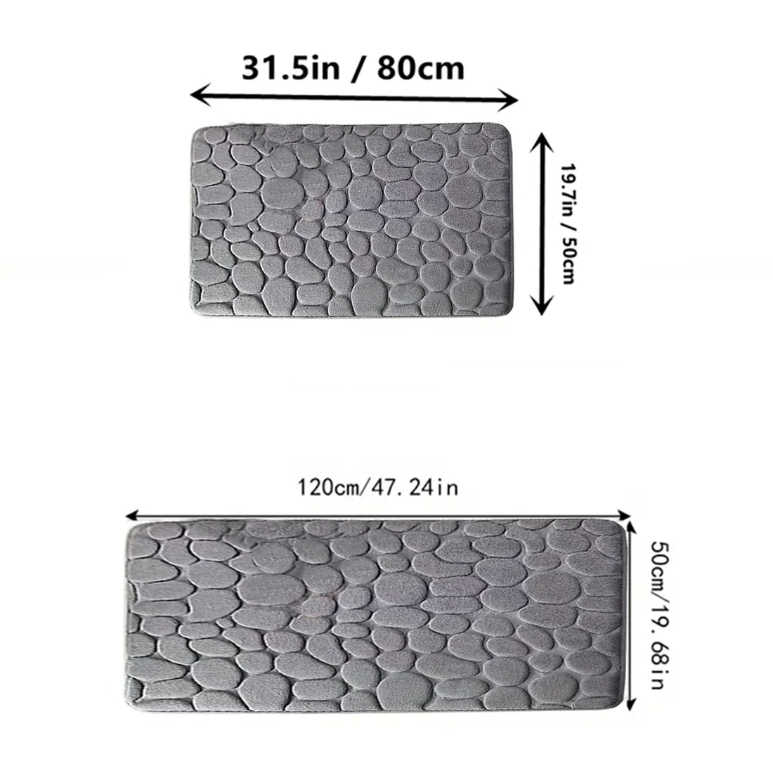1pc Chic Cobblestone Design Kitchen Mat Soft Washable Anti-Skid Absorbent Home Decor Decor Rug