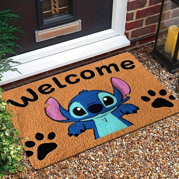 MINISO Disney Doormats Stitch 2D FLAT Welcome Outdoor Rugs Floor Mat Living Room Bedroom Carpet Kitchen Corridor Bathroom Mats