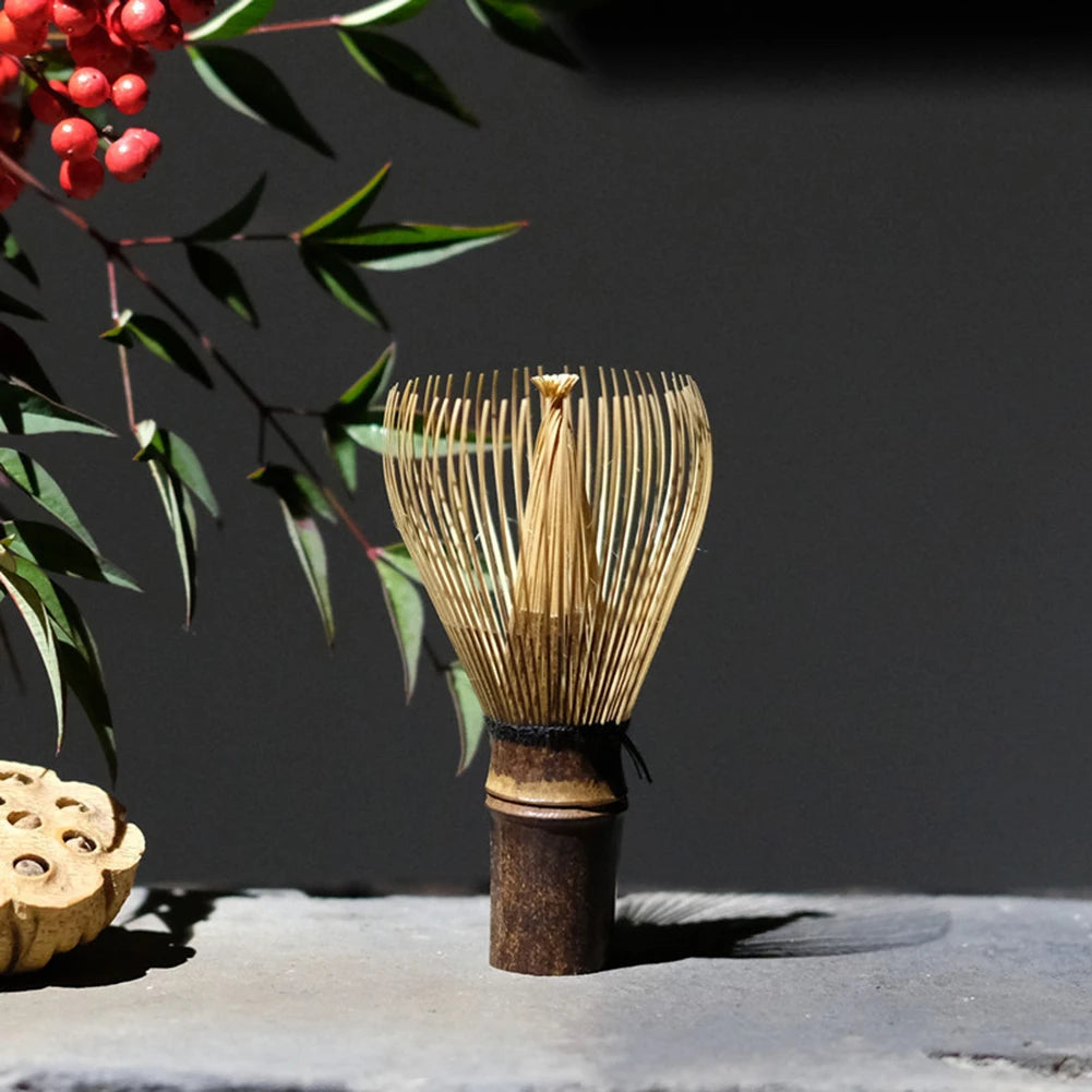 Tea Brush Teaware Japanese Ceremony Bamboo Chasen Kitchen Accessories Matcha Green Tea Powder Whisk for Tea Lovers
