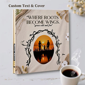 18 Inch Custom Family Memory Book - 20 Self-Adhesive Pages, Laminated Protection, Gift Ready (White or Black Inner Paper)