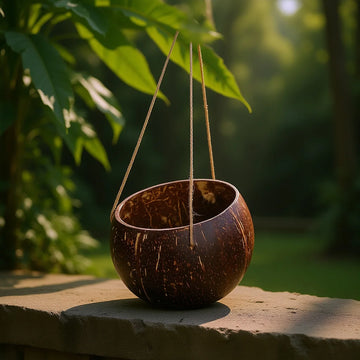 Coconut Shell Hanging Flower Pot Natural Wall Hanging Basket For Indoor Outdoor Garden Decor Succulents Plant Holder