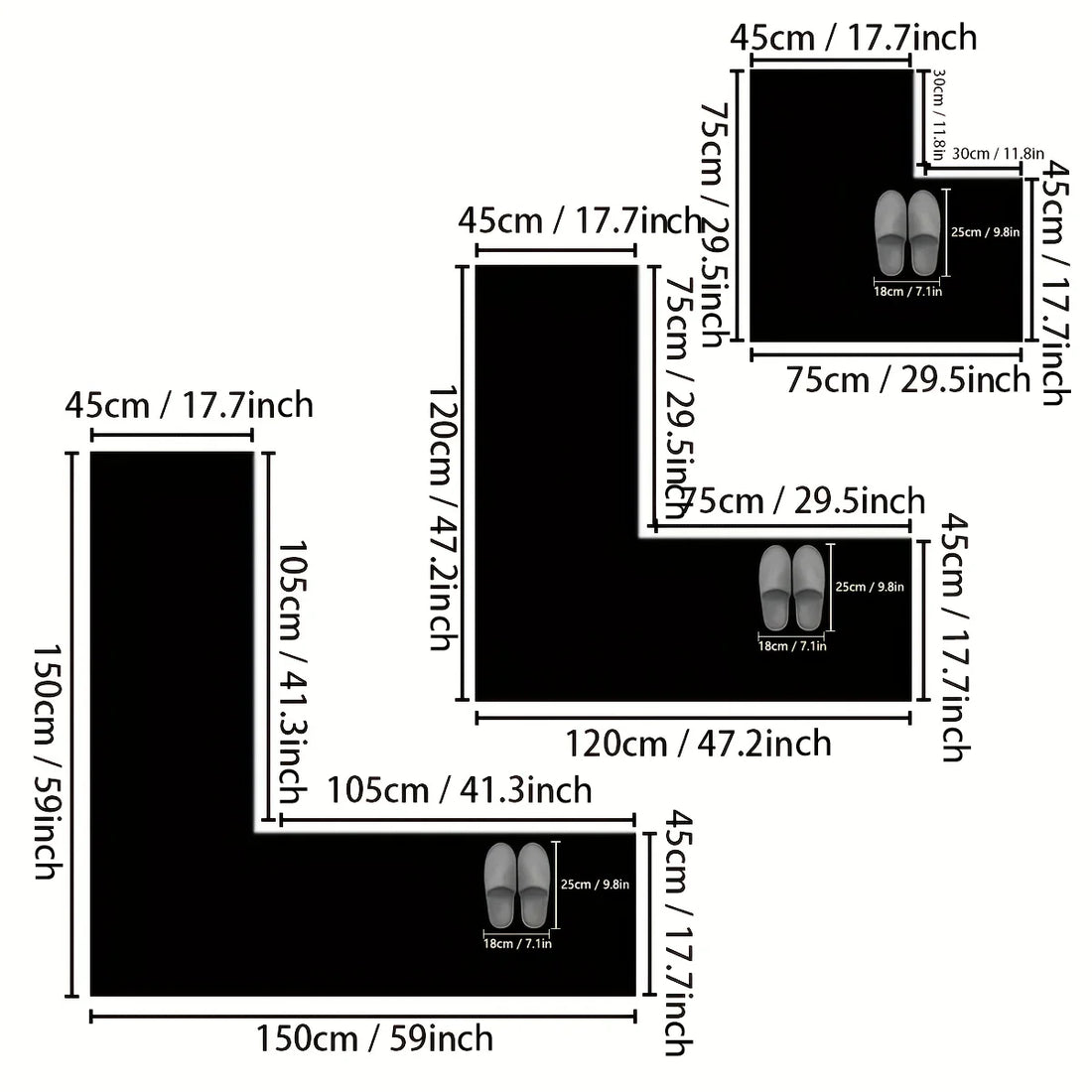 Household L-shaped kitchen floor mats diatom mud printing restaurant anti-slip mats shower room door absorbent mats toilet mats