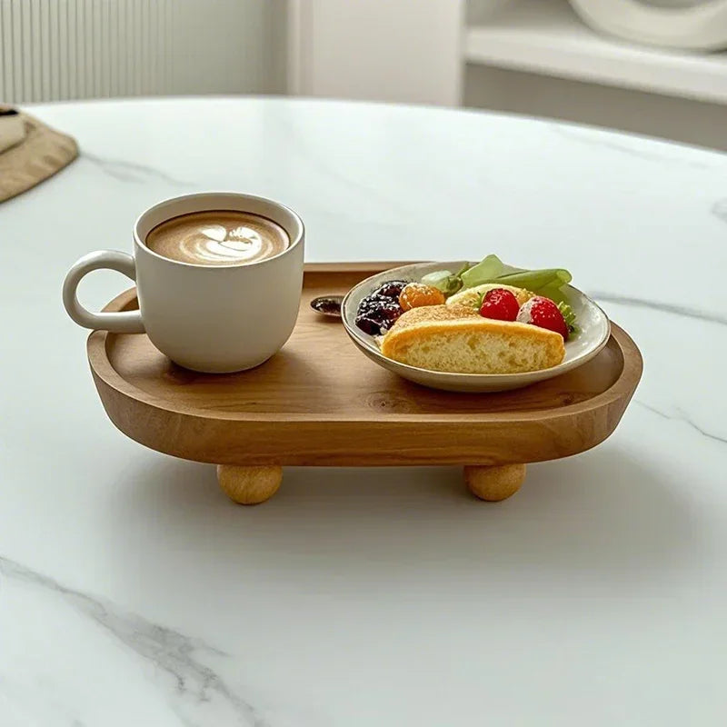 1pc Multi-functional Wooden Tray, Suitable for Aromatherapy, Key Storage, Etc. - Elliptical Design