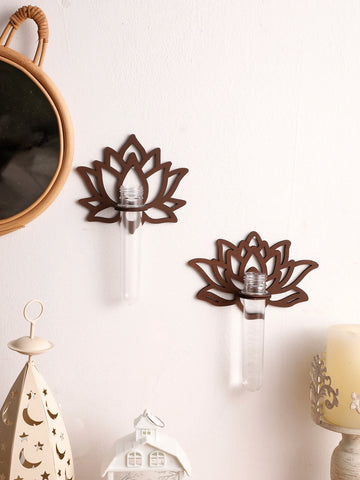 Lotus Shape Wall Planters for Indoor Plants Propagation Station Moon Wall Decor Art Vase Stand for Women Mom Plant Lovers Gift