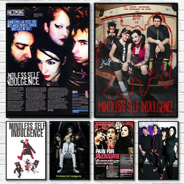 1PC Famous Punk Bands M-Mindless Self Indulgence Poster Self-adhesive Art Waterproof Paper Sticker Coffee House Bar Room Wall