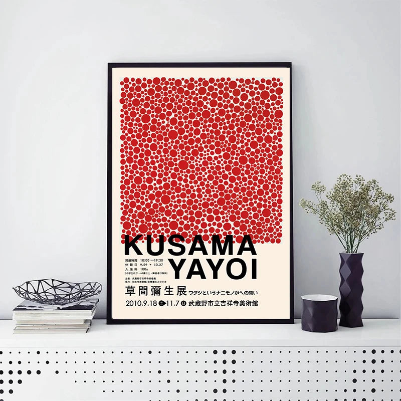 Yayoi Kusama Art Exhibition Pumpkin Flower Wall Art Poster Print Abstract Canvas Painting Suitable for Modern Room Home Decor