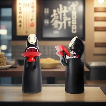 Cartoon Coin Saving Jar Anime Figure Faceless Man Saving Pot Spirited Away Figurine Electric Home Collectible Model Decor Gift