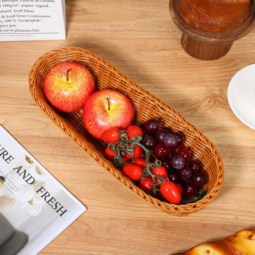 1pcs Woven Bread Basket Natural Storage Organizer For Fruit Snacks Serving Banneton Proofing Basket Fruit Tray Gift Hamper