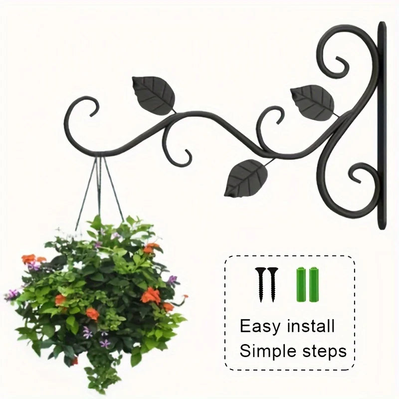 2 Pack Hanging Plant Bracket Wall Hook Wall Mount Plant Hangers For Flower Baskets Lantern Bird Feeders Wind Chimes Indoor Outdo