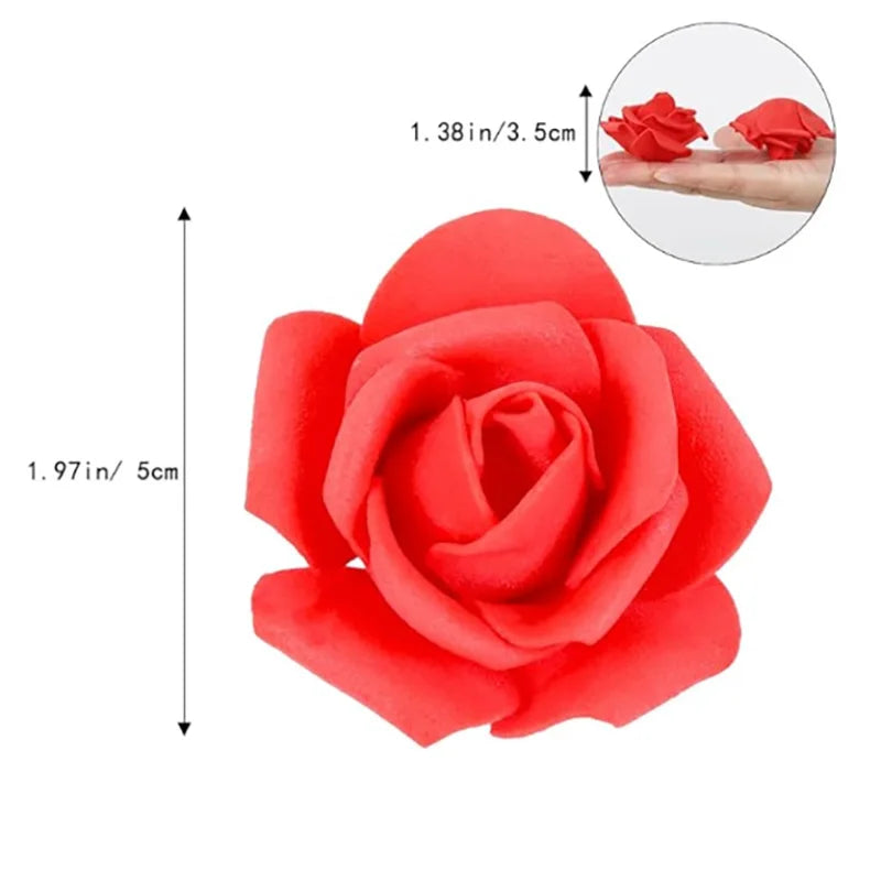 20~200pcs Foam Rose Artificial Flowers Head Teddy Bear Rose Handmade DIY Gift Decoration Wedding Valentines Day Home Decor