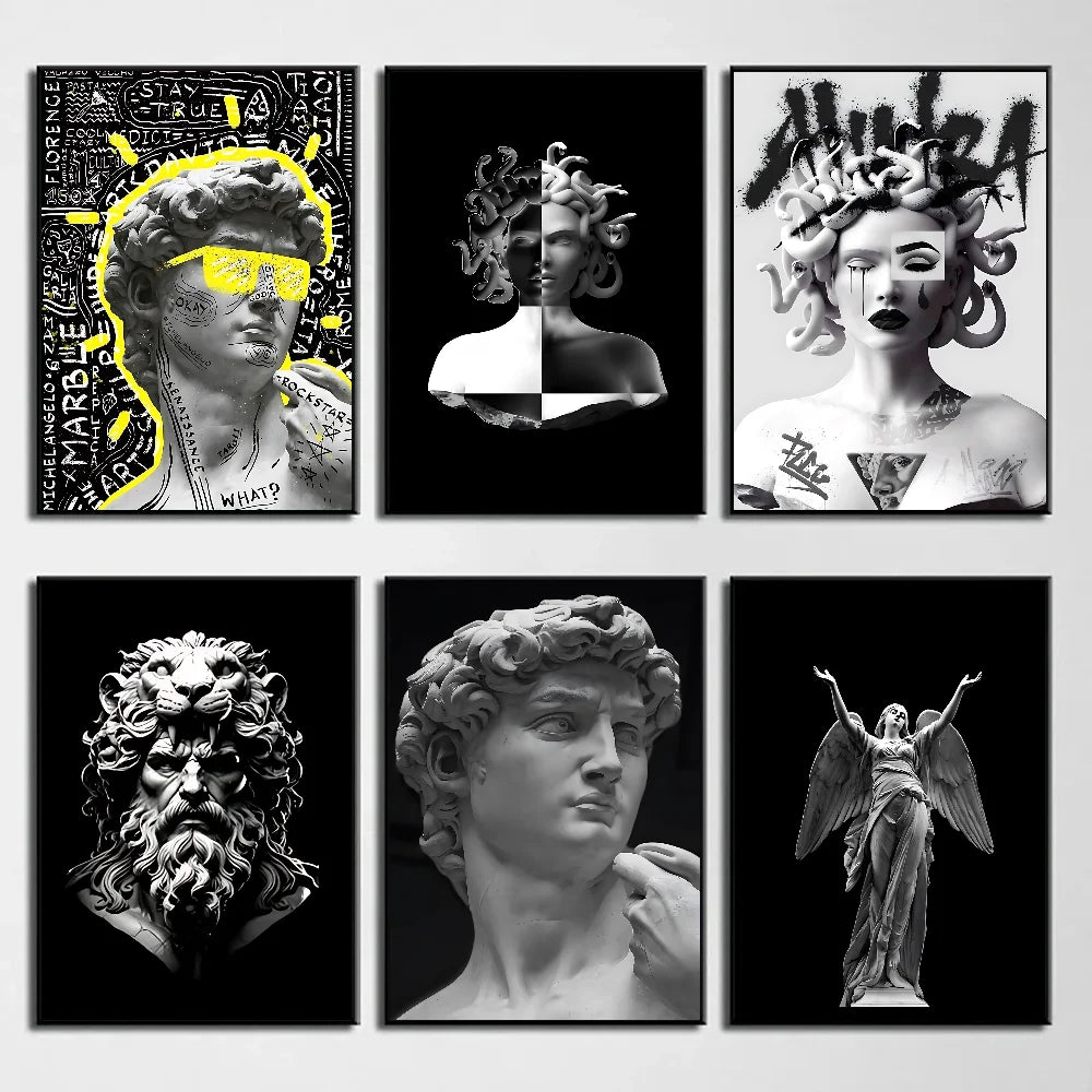 Neon Medusa Zues Thunder Poster Home Living Room Bedroom Bar Cafe Art Decor