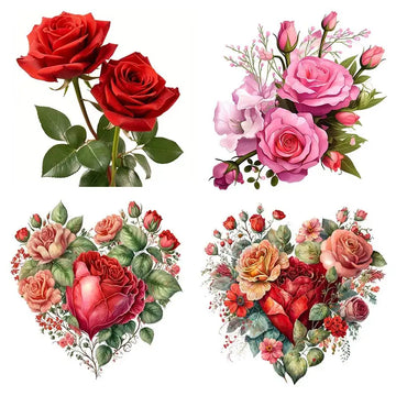 Red Rose Romantic Toilet Sticker Bathroom Toilet Decor Living Room Cabinet Refrigerator Home Decoration Decals  S258