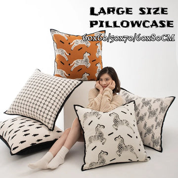 60x60/50x70/60x80CM French Cream Throw Pillow Cover Light Luxury Waist Cushion Cover Sofa Decor Home Decorative Large Pillowcase