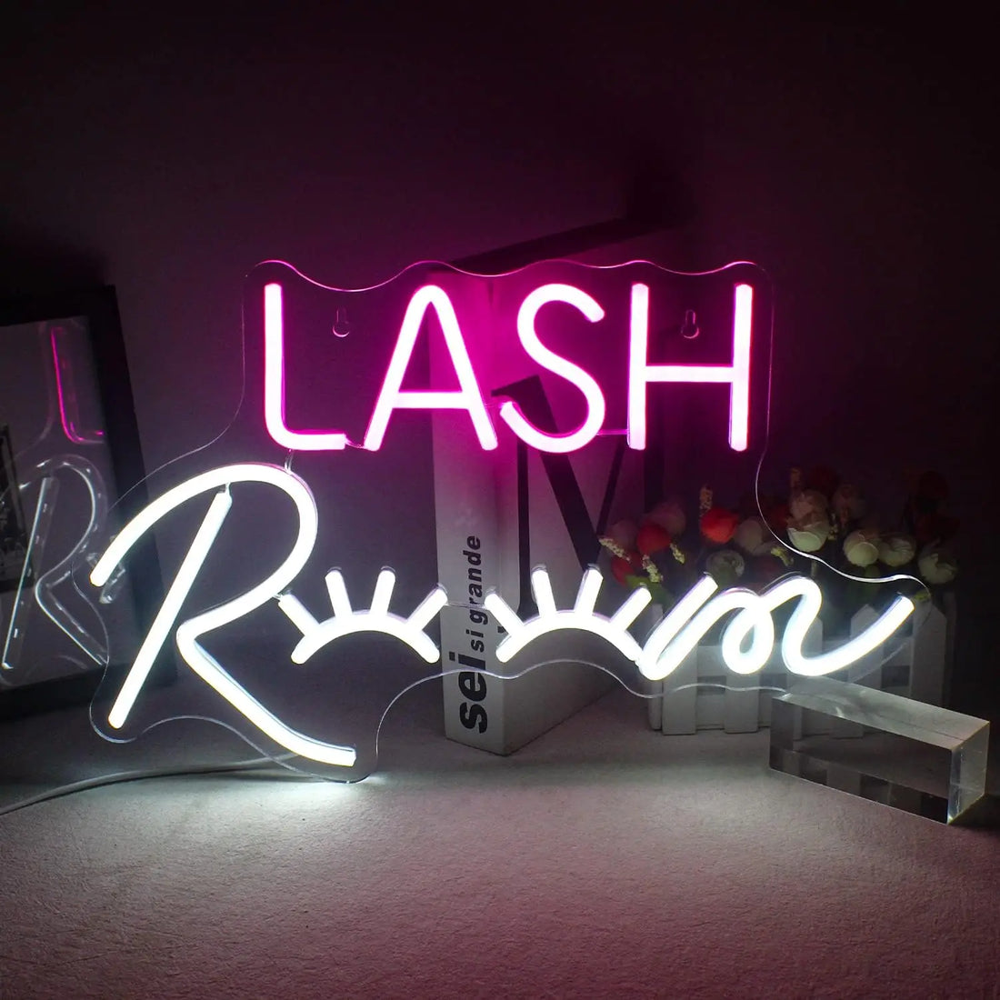 Lash Room Neon Sign Hanging Light LED Room Wall Decoration USB Powered With Dimmer For Lash Beauty Salon Girls Bedroom Shop Logo