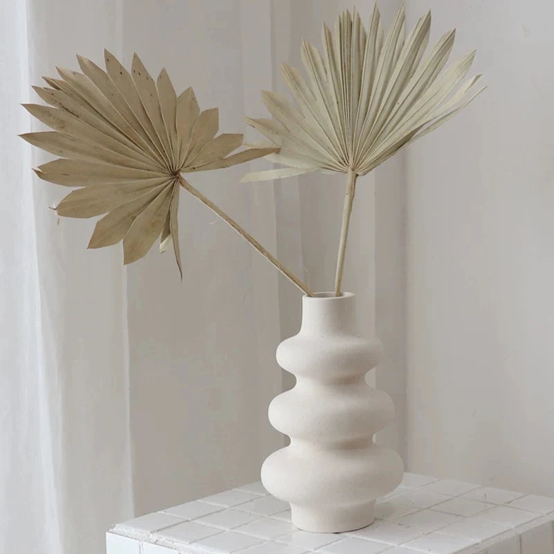 Creative Plastic White Vase Home Living Room TV Cabinet Decorative Ornaments Flower Table Decoration Crafts