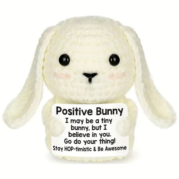 Mini Inspirational Positive Crochet Animal Rabbit - Handmade Inspirational Gift, Suitable for Birthday, Christmas