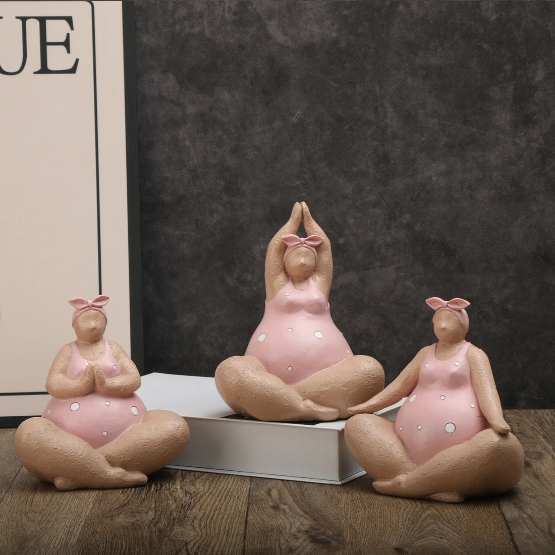 1pc Charming Fat Lady Yoga Sculpture - Modern Luxury Nordic Decor - Empowering Art Statue for Bookshelf, Wine Cabinet, & Entranc