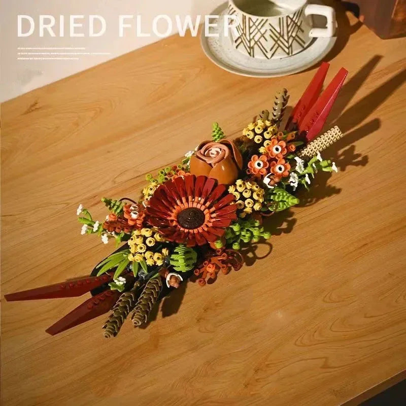 Creative 8 bouquets of eternal flowers, roses, orchids, succulents, building blocks, bonsai toys, gifts for girls and children