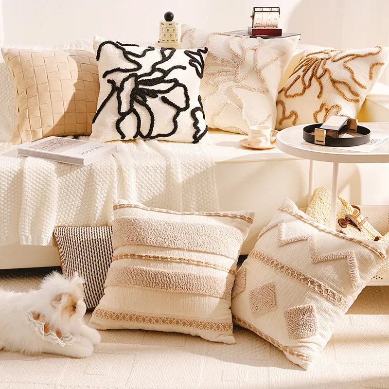 30X50/45X45CM Black Throw Pillow Cover French Luxury Waist Cushion Cover Decor Home Decorative Pillowcase 2025 New